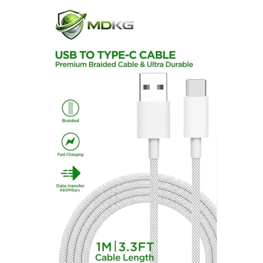 MDKG USB to Type-C premium braided cable, 1m