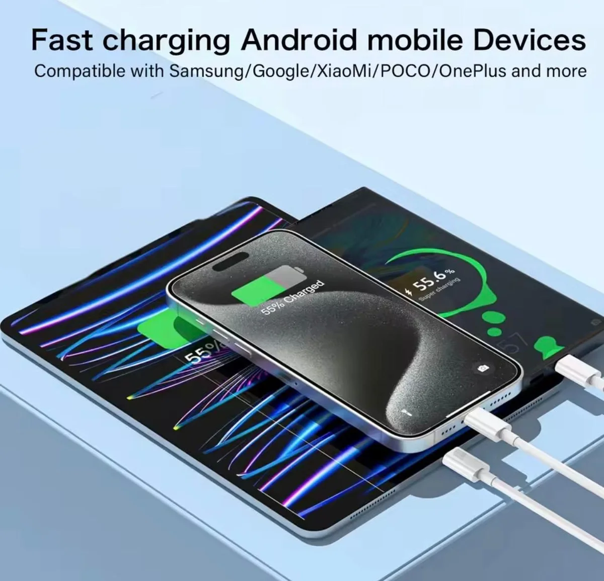 Phone and tablets fast charging with MDKG USB-C cables
