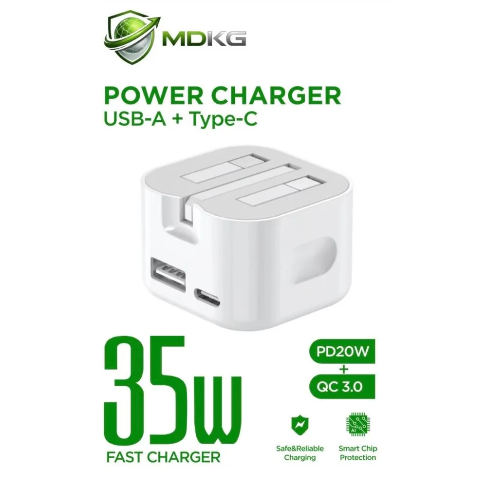 MDKG Premium 35W dual fast charger packaging